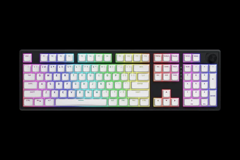 Tastatura Mecanica Gaming HATOR Skyfall Wireless 100, RGB, Wireless, Alb-Negru