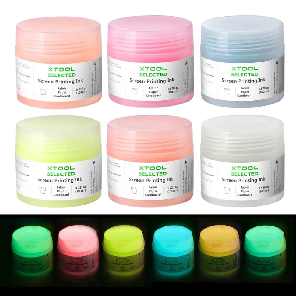 Cerneală xTool Glow in The Dark Color Screen Printing Set – 6 Colors