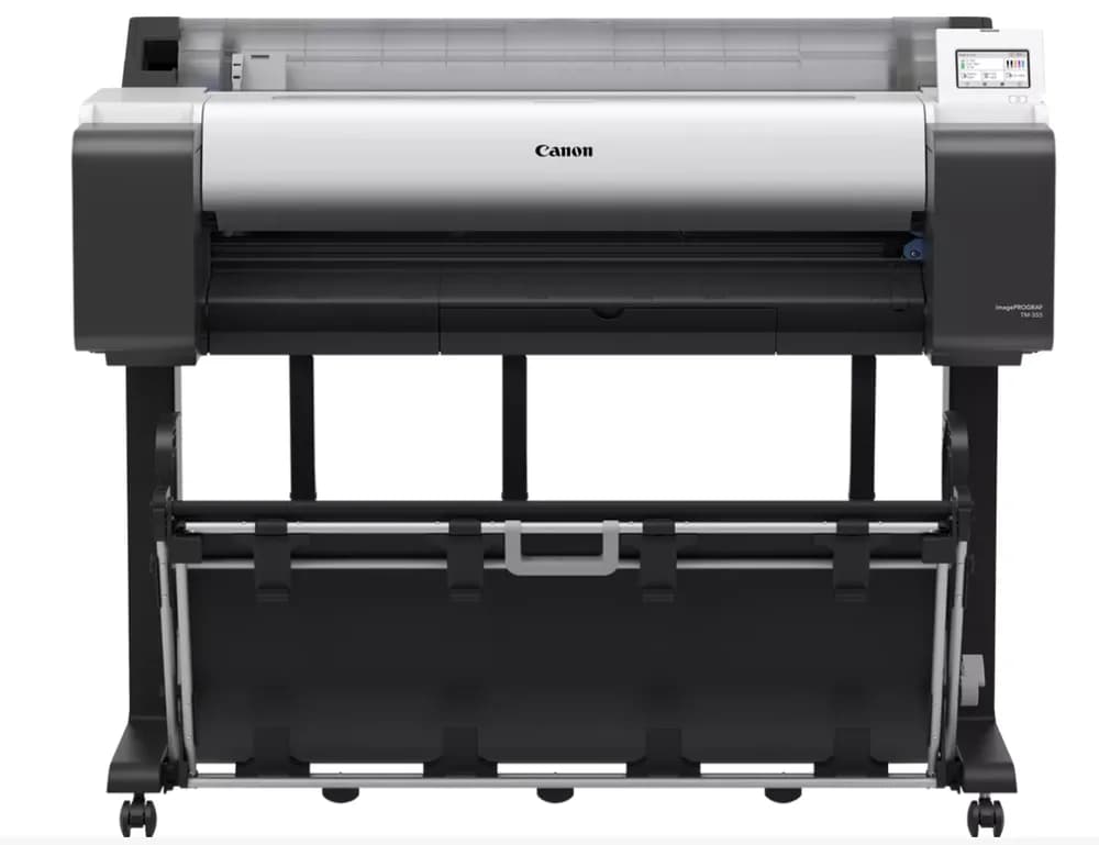 Plotter Canon imagePROGRAF TM-355 + HDD 500Gb, PIN Printing, 36"(914mm), format A0, 5 culori, rezolutie max 2400x1200dpi, memorie 2GB, limbaje de imprimare: HP-GL/2, HP RTL, CALS G4 (submission via FTP only), JPEG, PDF), Display LCD 4.3", interfata: USB 2.0, usb Direct, Ethernet, WIFI, consumabile