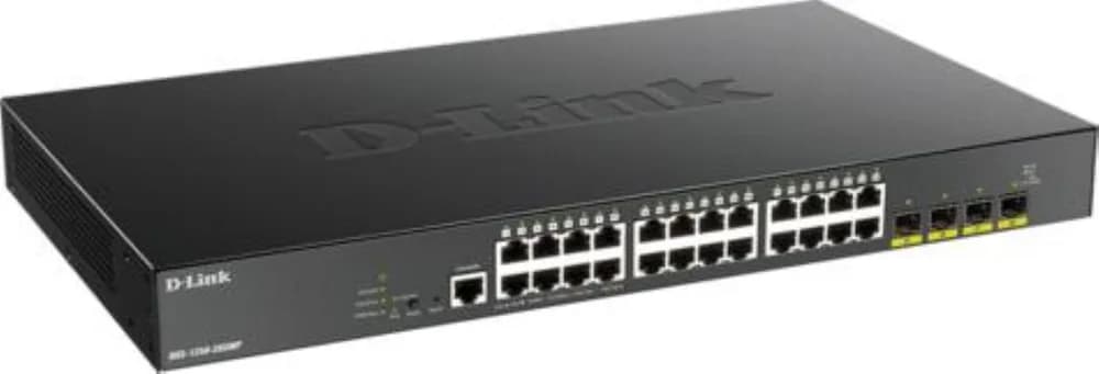 SWITCH PoE D-LINK Smart 24 porturi Gigabit (24 PoE) + 4 10G SFP+, IEEE 802.3af/at, carcasa metalica. "DGS-1250-28XMP"