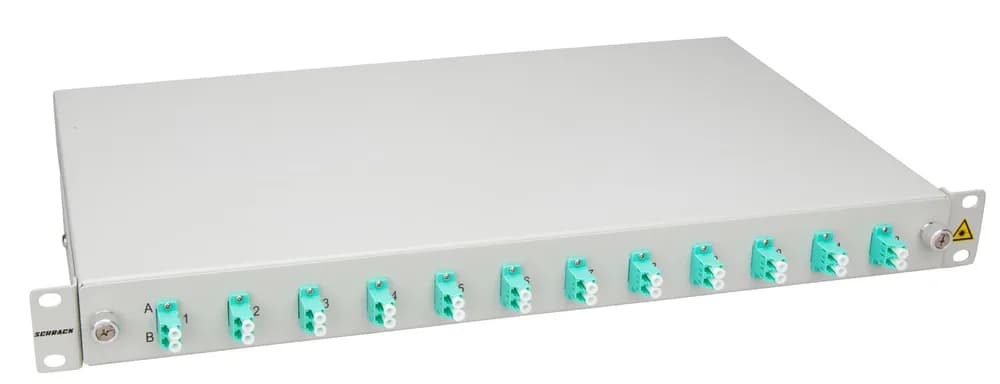 Splicebox, 4 fibre,LC,50/125?m OM3, culisant,19",1UV, ECO