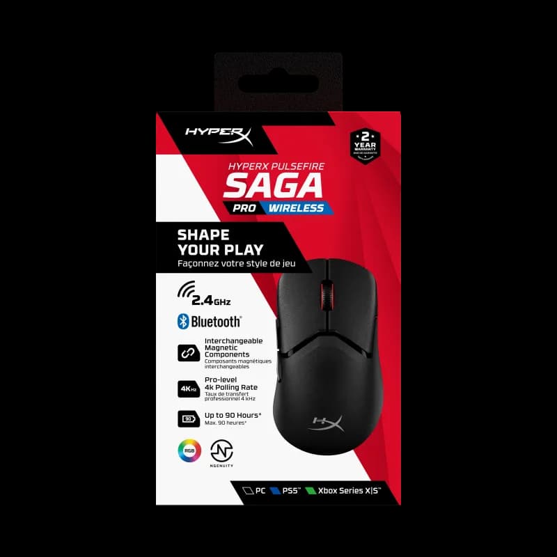 Mouse Gaming Wireless HyperX Pulsefire Saga Pro, 3200 dpi, Negru