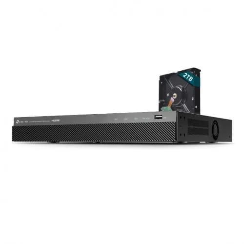 NVR PoE + HHD 2TB TP-Link VIGI 8 canale 2008H-8MP-2TB ; 93W, 8 MP,2 SATA Interface, max 16TB(neinclus), 1x 2TB inclus, H.265+; ONVIF, detecție mișcare, linie, intruziune, persoane, vehicule etc.