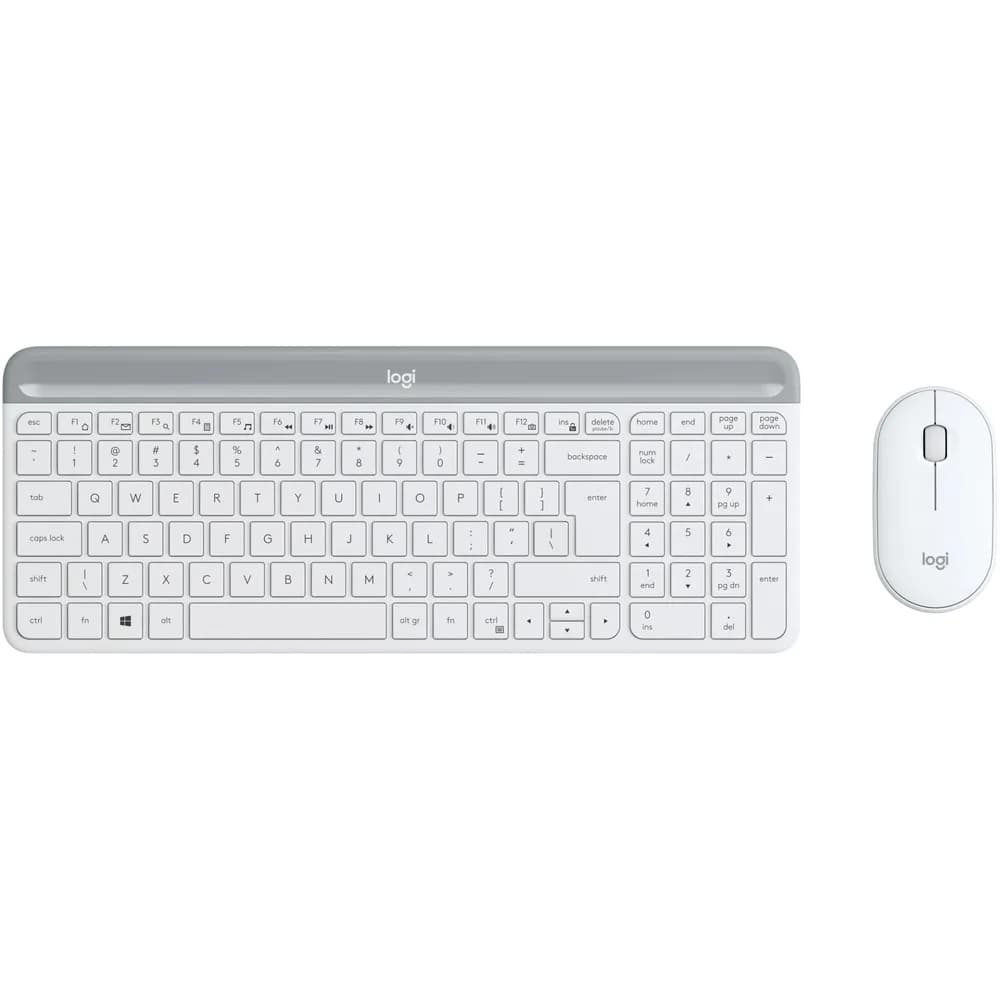 TASTATURA si Mouse LOGITECH, "Slim", wireless, 1000 dpi taste format standard (104-108 taste), mouse alb, 3/1 butoane, 104, "920-009205"