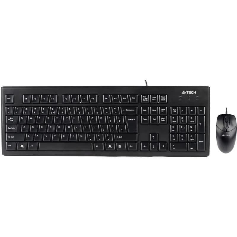Kit Wired tastatura si mouse A4TECH KRS-8372, taste numerice, Negru