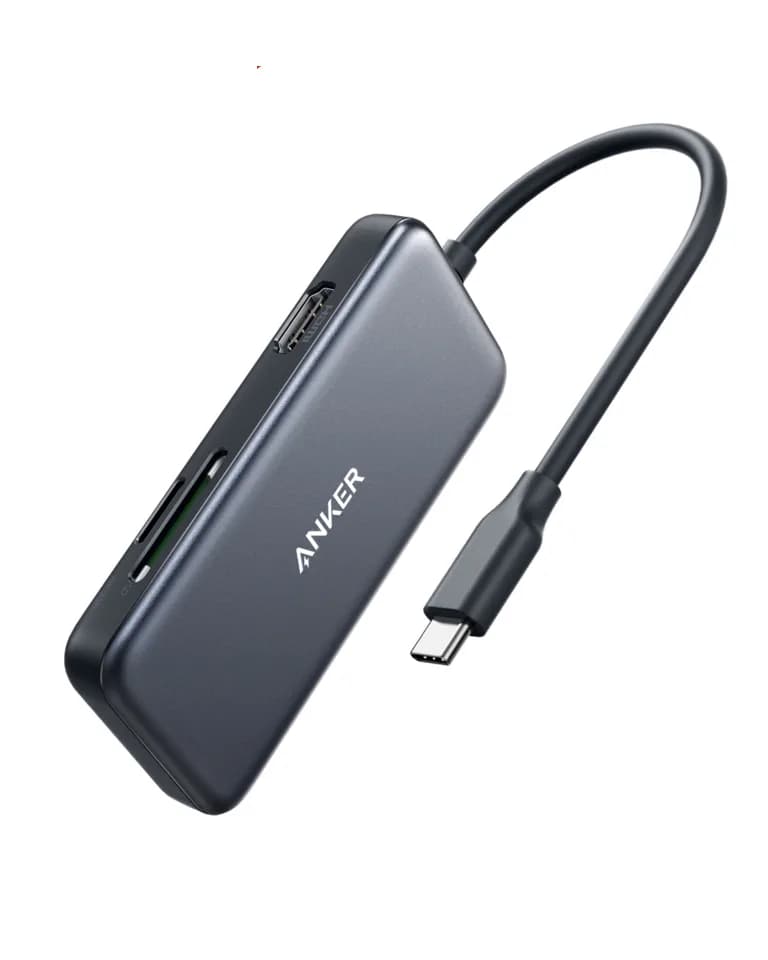 DOCKING Station Anker 5-in-1, porturi: 2 x USB-A 3.0, HDMI 4K @30Hz, microSD, SD, fara functie de incarcare, conectare prin USB-C, gri, "A8334HA1" ( - 194644021085