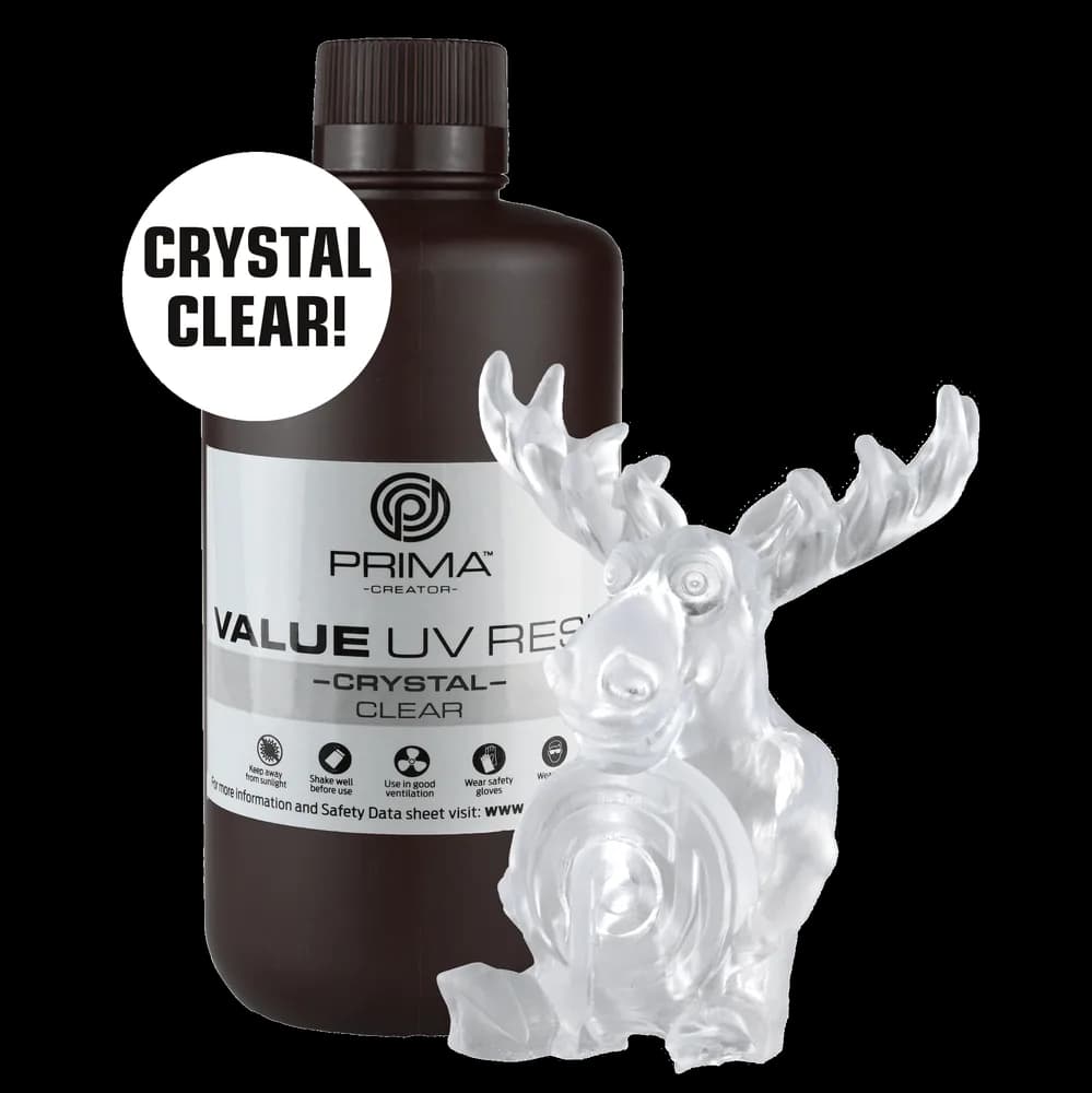 Rășină 3D PrimaCreator Value Crystal UV – 1 kg – Clear