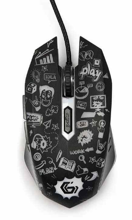 MOUSE GEMBIRD, gaming, cu fir, USB, optic, 3600 dpi, butoane/scroll 6/1, iluminare, cablu 1.5m, negru, "MUS-6B-GRAFIX-01"