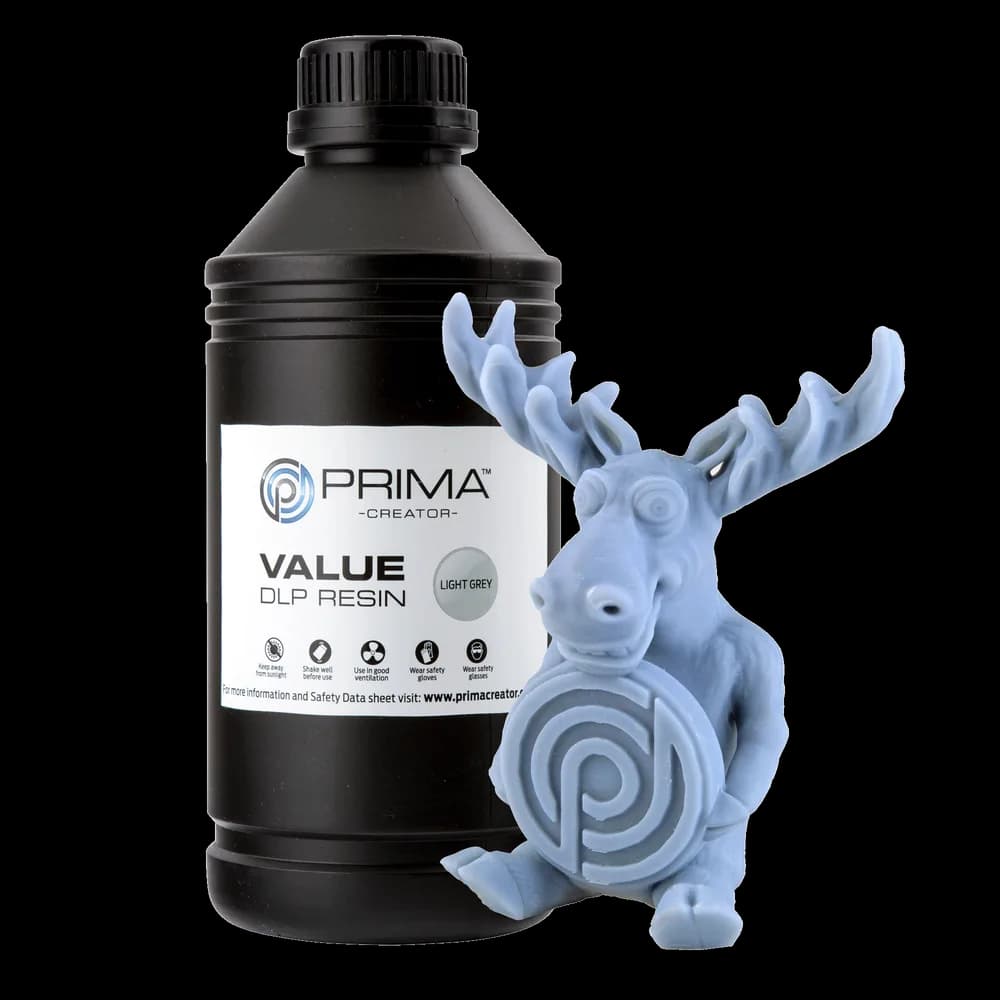 Rășină 3D PrimaCreator Value UV / DLP – 1 kg – Light Grey