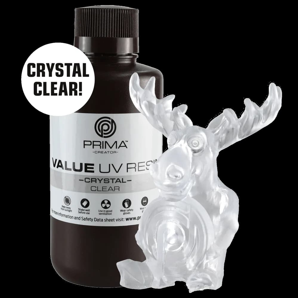 Rășină 3D PrimaCreator Value Crystal UV – 500 g – Clear