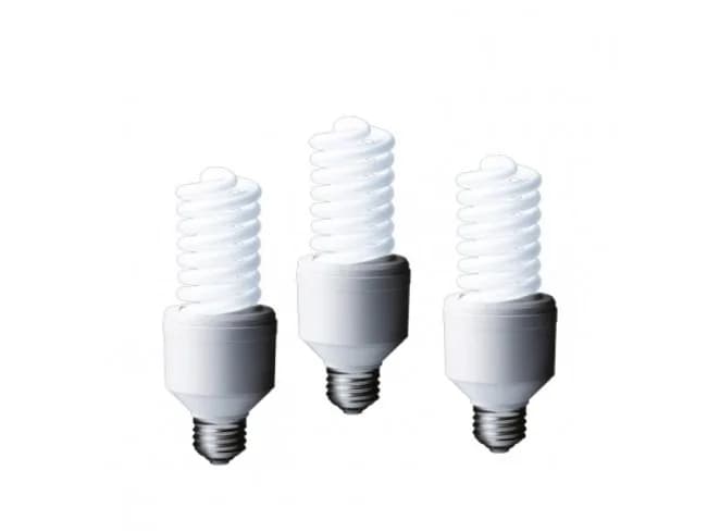 SET 3 becuri fluorescent Panasonic, soclu E27, putere 24W, forma spirala, lumina alb calda, alimentare 220 - 240 V, "EFD24E282V-3"