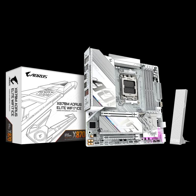 Placa de baza Gigabyte X870M AORUS ELITE WIFI7 ICE, Socket AM5, DDR5, Micro-ATX
