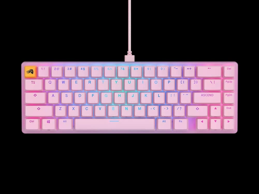 Glorious PC Gaming Race Tastatura mecanica gaming RGB GMMK 2 Compact, Fox Linear Switches, USB-C, US layout, Roz "GLO-GMMK2-65-FOX-P"