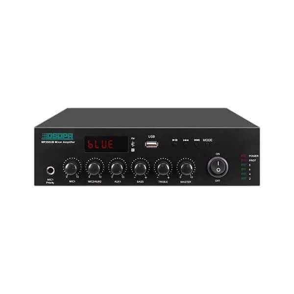 Amplificator cu mixer 250W pe 100V, DSPPA MP250UB cu USB, FM & Bluetooth