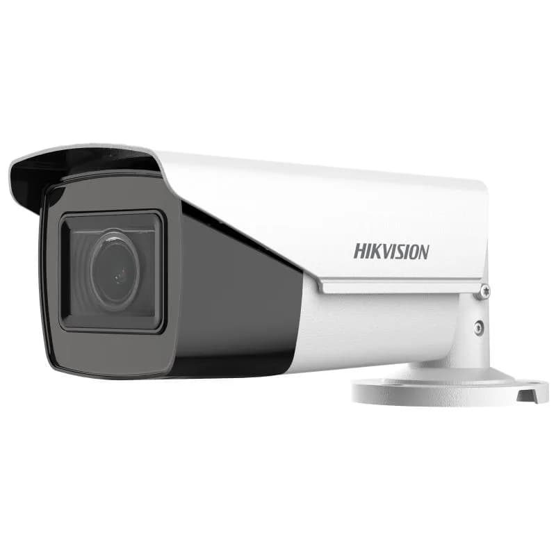 Camera de supraveghere Bullet 5MP Hikvision DS-2CE19H0T- AIT3ZF(2.7-13.5MM)(C), lentila varifocala: 2.7-13.5mm, iluminare min: 0.01 Lux @ (F1.6, AGC ON), 0 Lux cu IR 40m, iesire TVI/AHD/CVI/CVBS, alimentare: 12 VDC±15%, 24 VAC±15%, Max 8.8 W, protectie: IP67, dimensiuni: 84.5 mm × 92 mm × 255.1 mm