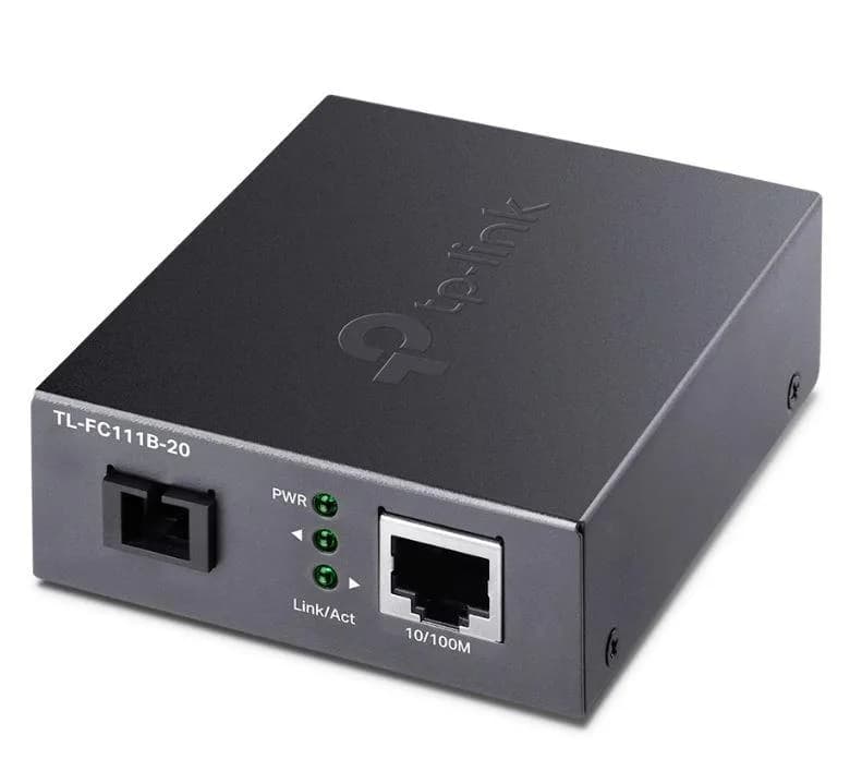 "10/100 Mbps RJ45 to 100 Mbps Single-mode SC WDM Bi-Directional Fiber Converter PORT: 1× 100Mbps SC Port, 1× 10/100M RJ45 Port (Auto MDI/MDIX) SPEC: Full-duplex, Tx:1310 nm, Rx:1550 nm, Up to 20 km, Chassis TL-FC1420 Rack-mountable"