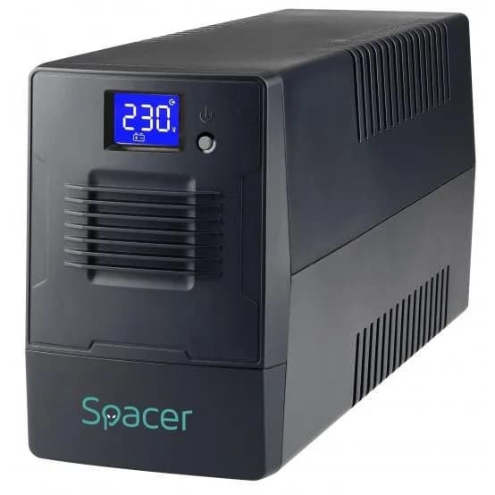 UPS Spacer Line Int. cu management, LCD, 800VA/ 480W, AVR, 2 x socket Schuko, display LCD, 1 x baterie 12V/9Ah, conector USB, combo RJ11/RJ45, bateria are 12 luni garantie
