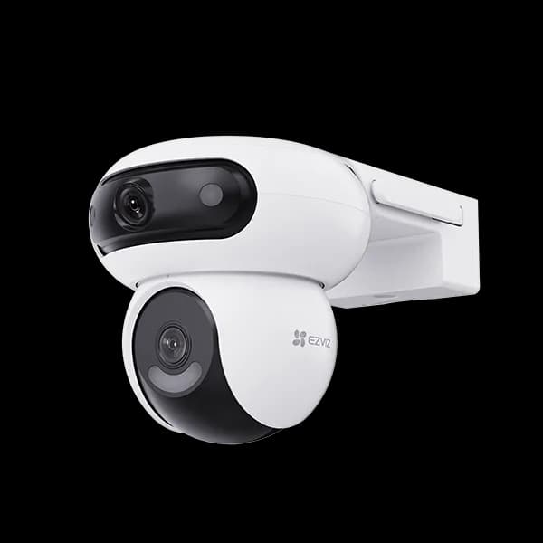 Camera de supraveghere Dual Pan Tilt WI-FI 5MP Ezviz H90, lentila fixa: 2.8mm/6mm, iluminare min: 0.5 Lux @(F1.6, AGC ON), 0 Lux cu IR: 30m, microfon incorporat, difuzor incorporat, Wi-Fi Standard: IEEE802.11b, 802.11g, 802.11n, slot card de memorie: microSD maxim 512GB, alimentare: IP65 + 2h