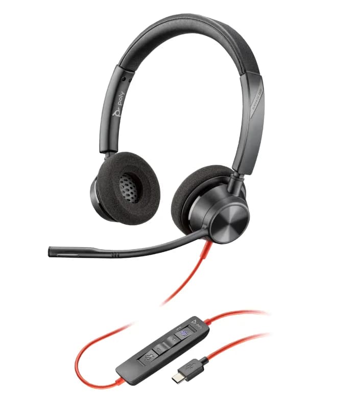 Casti Head-band Poly Blackwire 3220, Wired, Negru