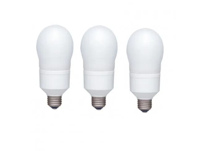 SET 3 becuri fluorescent Panasonic, soclu E27, putere 18W, forma oval, lumina alb rece, alimentare 220 - 240 V, "EFA18E65HD-3"