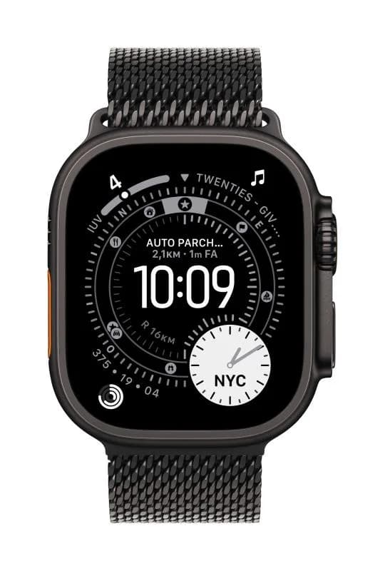 Curea pentru Apple Watch 49mm Black Titanium Milanese Loop - Medium