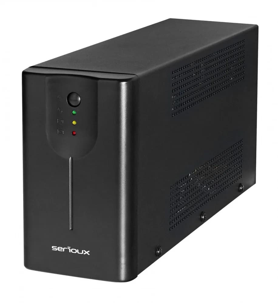 UPS Serioux Line Interactive 1500LI, Led, capacitate 1500VA/900W, 4 prize Schuko , baterie 12 V / 8.0 Ah × 2, timp mediu de functionare pe baterii 8 min - 50% sarcina, management USB/RJ45, software inclus