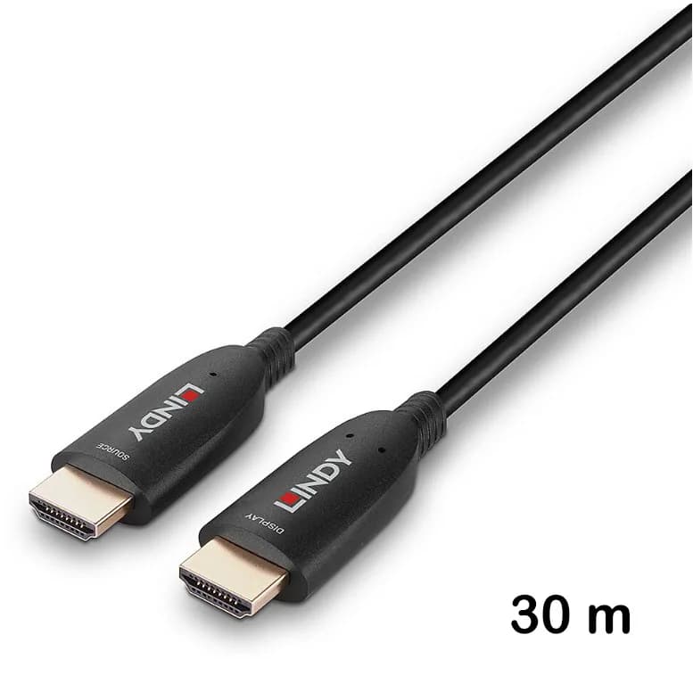 Cablu hibrid HDMI 8K60 cu fibră optică de 30 m, Lindy 38513