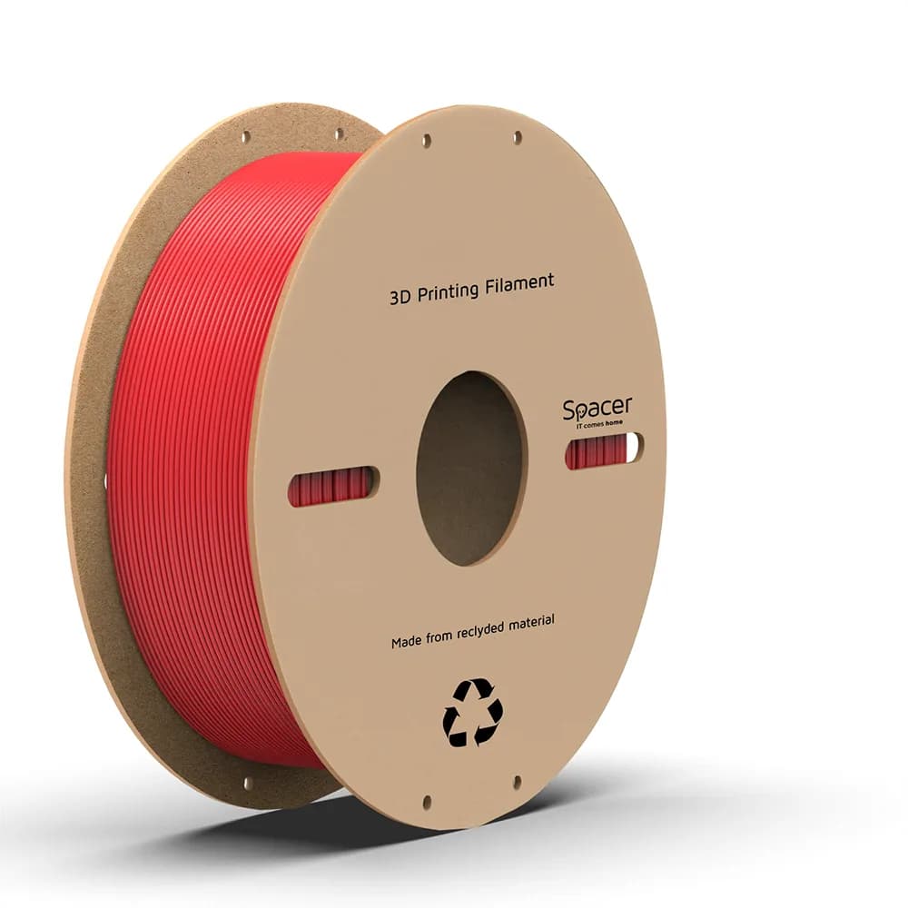 FILAMENT Spacer pt. imprimanta 3D - PLA, 1.75mm diamentru, 1Kg / bobina, aprox. 330m, topire 195-235 grC, red, "SPPF-3DP-PLA1.75-01-RD"