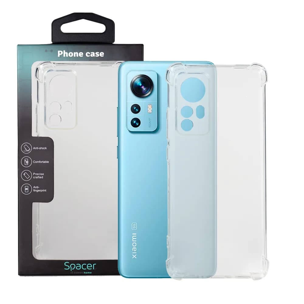 Husa Xiaomi 12 X Spacer, transparenta, grosime 1.5mm, protectie suplimentara antisoc la colturi, material flexibil TPU "SPPC-XI-12X-CLR"