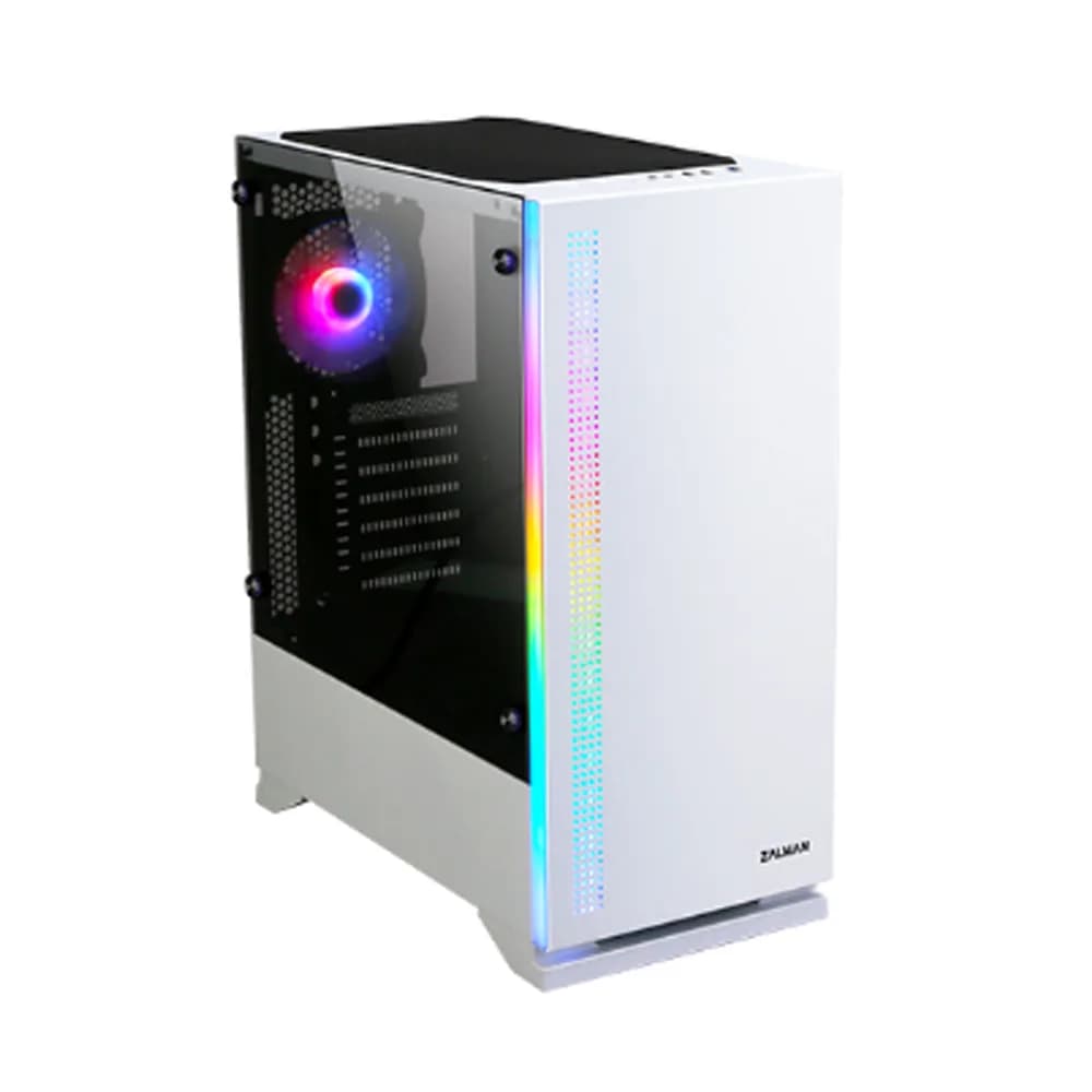 CARCASA Zalman "S5", middle tower, gaming, fara sursa, suporta 8xfan, 2xfan inclus, PSU shroud, USB 3.1 gen1 x 1, USB 2.0 x 2, audio+mic, 7 sloturi expansiune, alb, "S5 WHITE"