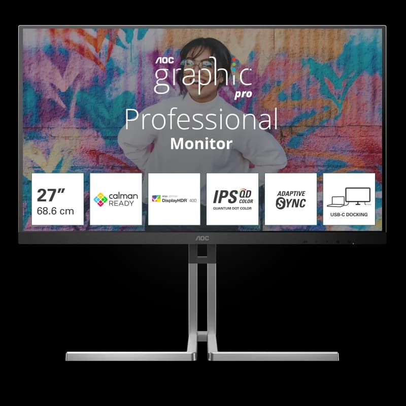 Monitor Consumer AOC Q27U3CV, 27", 2560 x 1440 pixeli, Black