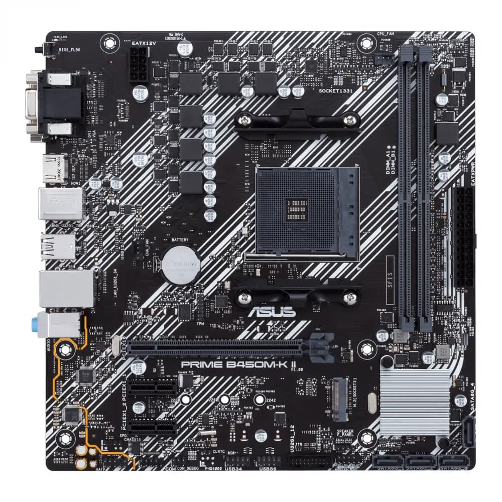 Placa de baza ASUS Prime B450M-K II, Socket AM4, DDR4, Micro-ATX