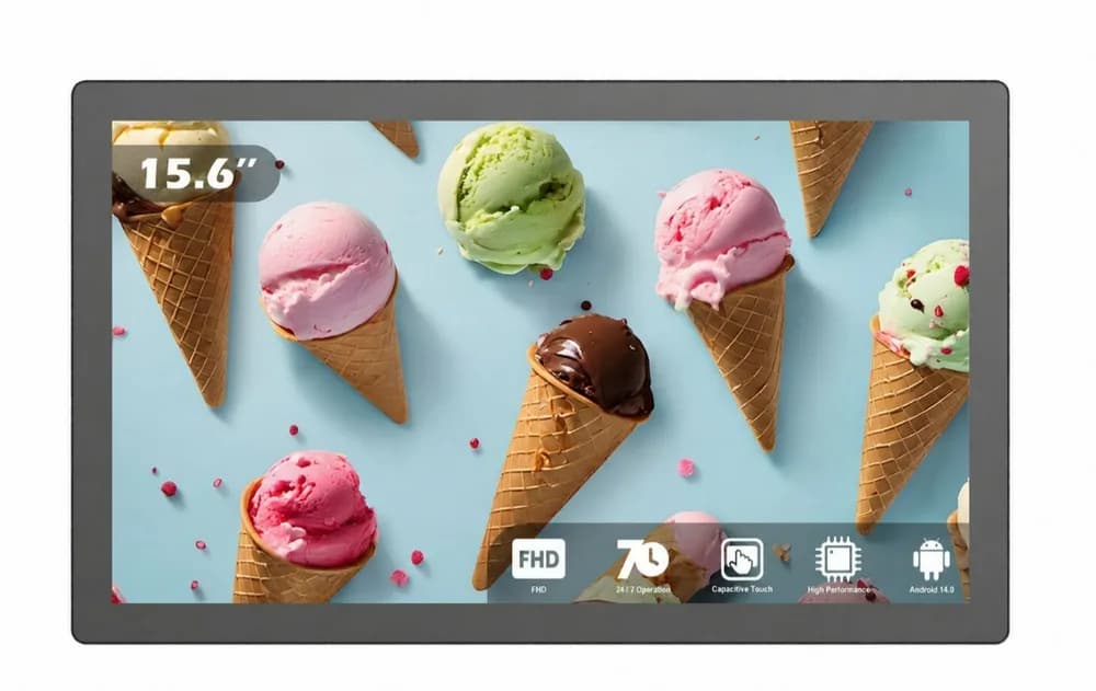 Display Touch EvoBoard 15,6″ – 1920 × 1080 Full HD, Android 14, Lango 6760, 4 GB RAM + 64 GB, PCAP 10 puncte, 24/7, mode