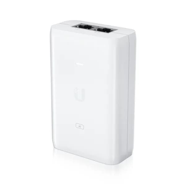 Ubiquiti U-POE+ adapter 30W, powers UniFi PoE+ devices, reduce dependency on PoE switch power, Contains RJ45 data input, AC cable with earth ground, and PoE+ output "U-POE-PLUS-EU"