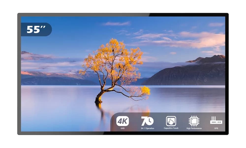 Display Touch EvoBoard UP 55″ – 3840 × 2160 4K UHD, PCAP 10 puncte, HDMI IN, slot OPS, fără OS, model TP-550B