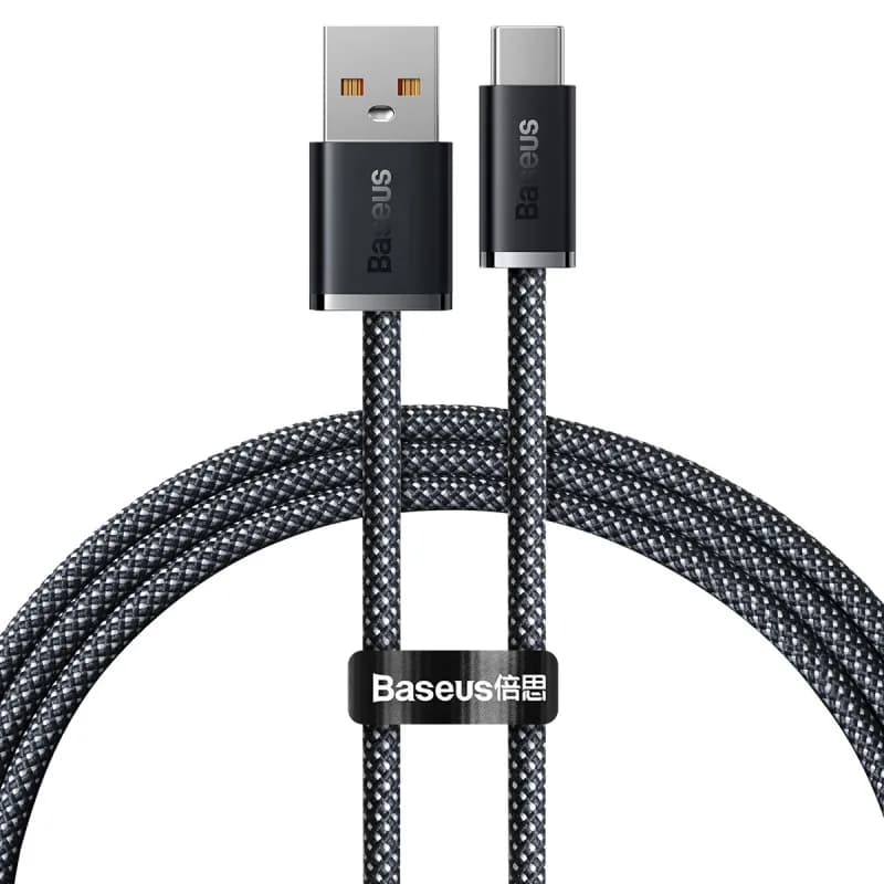 CABLU alimentare si date Baseus, Dynamic Fast Charging Data Cable pt. smartphone, USB (T) la USB Type-C (T), 100W, braided, 1m, gri, "CALD000616" (include TV 0.18lei) - 6932172607432