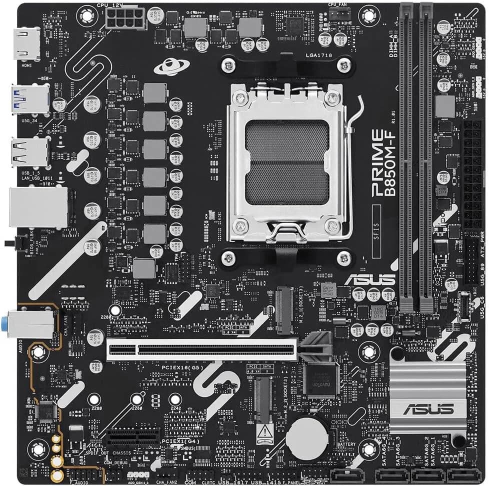 Placa de baza Asus PRIME B850M-F, AM5, DDR5, mATX, Negru "PRIME B850M-F"