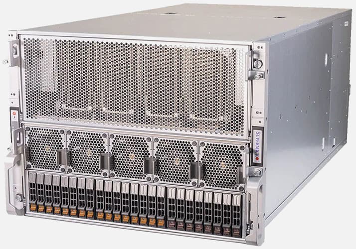Supermicro Server 8125GS-TNHR — server GPU, 2× AMD EPYC 9004, până la 8 GPU, 24 bay-uri