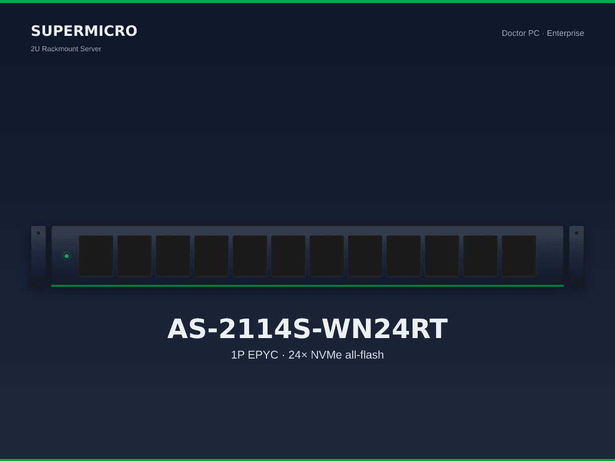Supermicro AS-2114S-WN24RT 2U EPYC All-Flash NVMe (24× U.2)