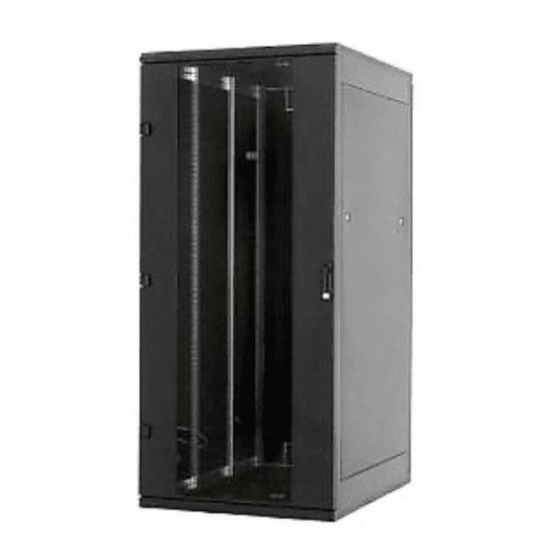 Rack de podea 19 Triton 22U 600x600mm usa fata sticla panouri laterale/spate detasabile sectiuni pentru ventilatie activa, sectiuni acces cabluri sus/jos/spate IP20 negru