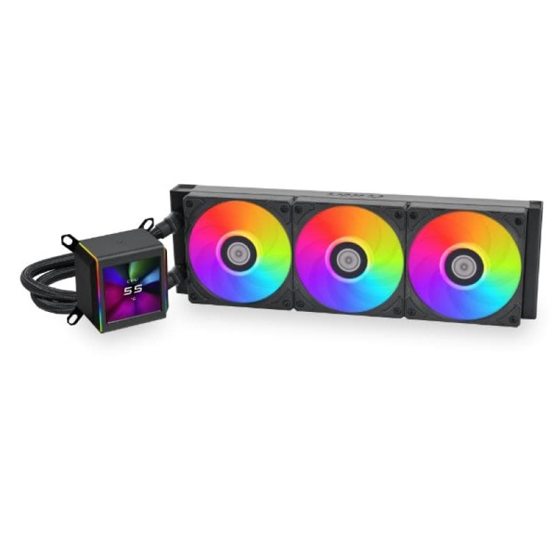 Cooler Procesor LIAN LI GA II LCD, Lichid, 36 cm, 3 ventilatoare, aRGB
