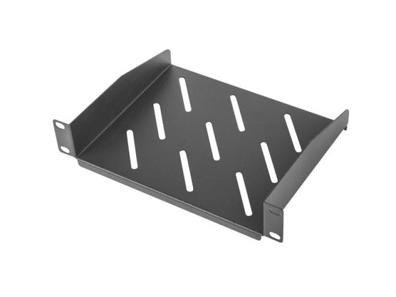 Poliță fixă 10" 1U / 254x180 mm, max. 20 kg, negru