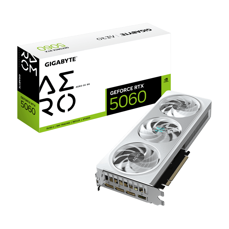 Placa video Gigabyte GeForce RTX 5060 AERO OC, 8GB GDDR7, PCI Express 5.0, 128bit