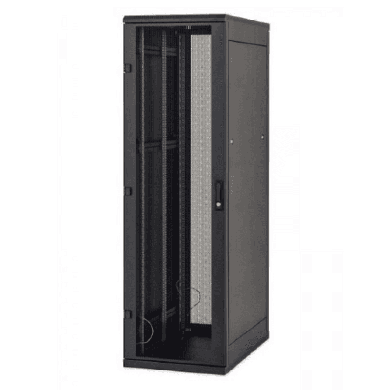 Rack de podea 19 Triton 42U 600x800mm usa fata metal perforat panouri laterale/spate detasabile sectiuni pentru ventilatie activa, sectiuniacces cabluri sus/jos/spate, picioare reglabile IP20 negru