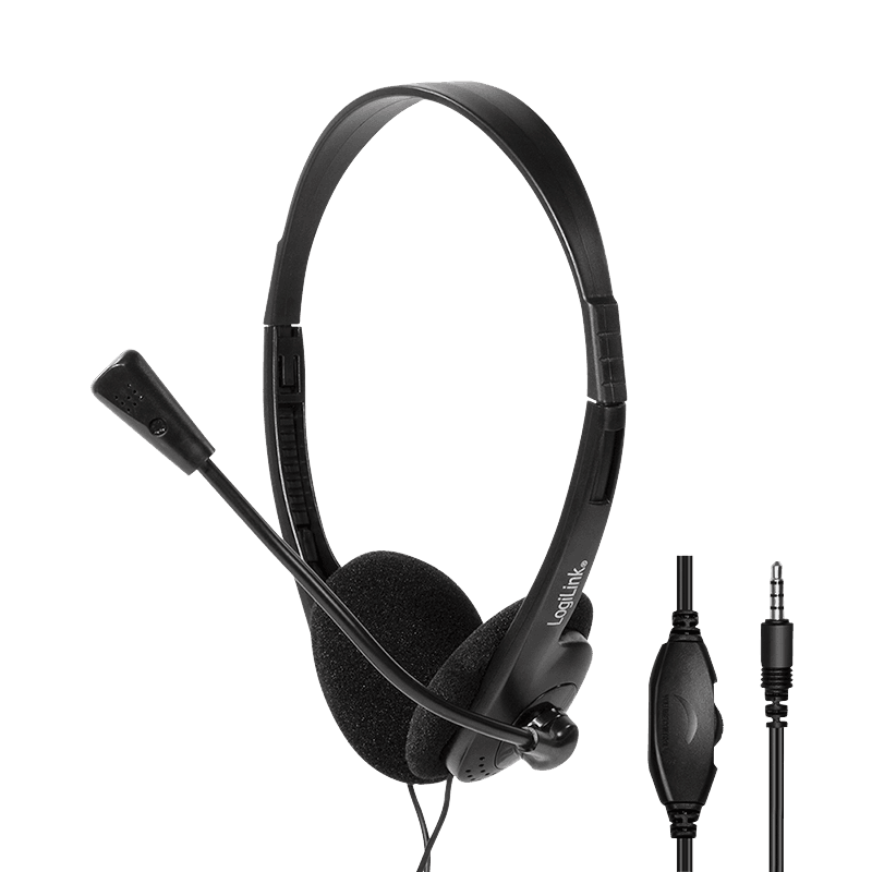 Casti Head-band LogiLink HS0055, Wired, Negru