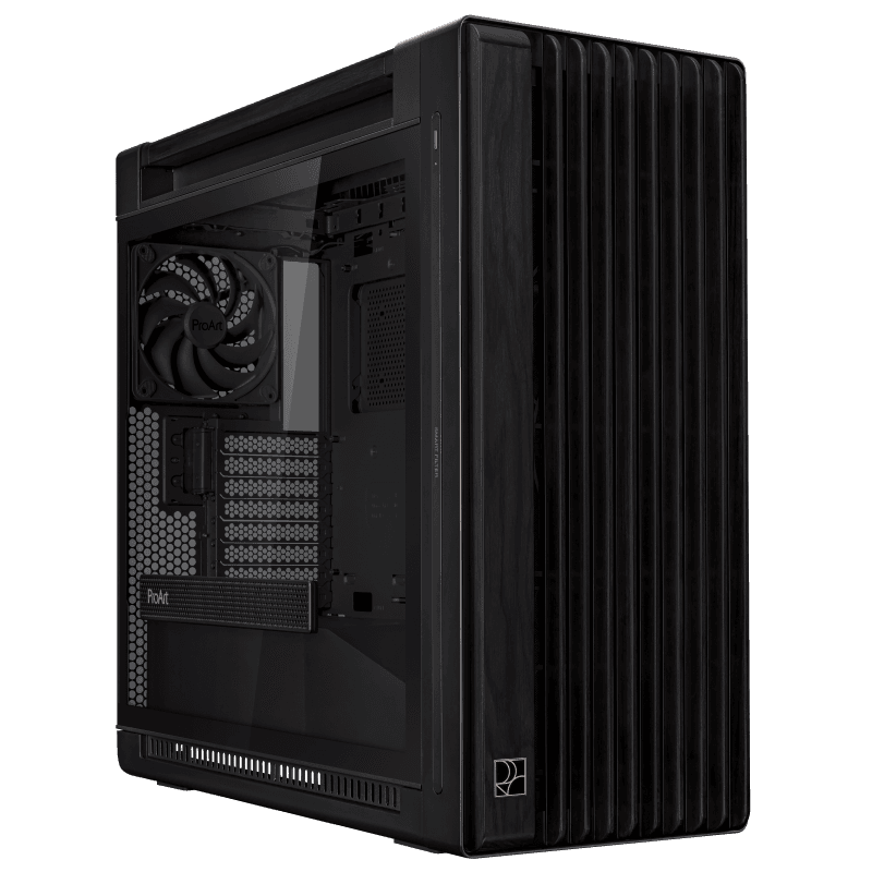 Carcasa ASUS ProArt PA602 Wood Edition, RGB, Mid Tower, Black