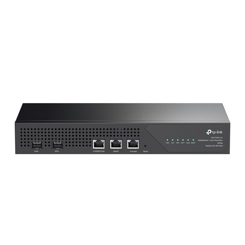 DeltaStream 1-port Pizza-box GPON Optical Line Terminal 1× GPON Port 1× 10 Gbps SFP+ Uplink Port 1× 10/100/1000/2500 Mbps RJ45 Uplink Port 1× RJ45 Console Port 1× RJ45 MGMT Port) Max. 17W EEE 802.1p/DSCP QoS Voice VLAN Auto VoIP