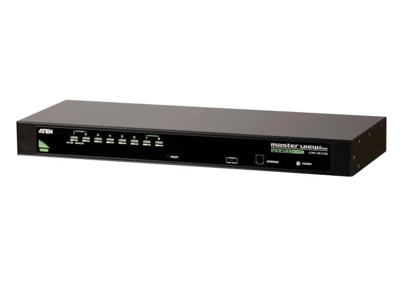 KVM Rack Aten ATEN CS1308-AT-G. Tastatură de tip port: USB, PS/2, Mouse tip de port: USB, PS/2, Video Type portul: VGA. Tip HD: QXGA, Rezoluţia maximă: 2048 x 1536 Pixel, Interval scanare: 1,255 s. Culoarea produsului: Negru, Capacitate portbagaj: 1U, Material carcasă: Metal. Sursă de alimentare