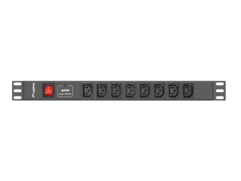 Unitate distributie alimentare PDU 19", 1U, 16A, 8 prize IEC C13, negru, C20