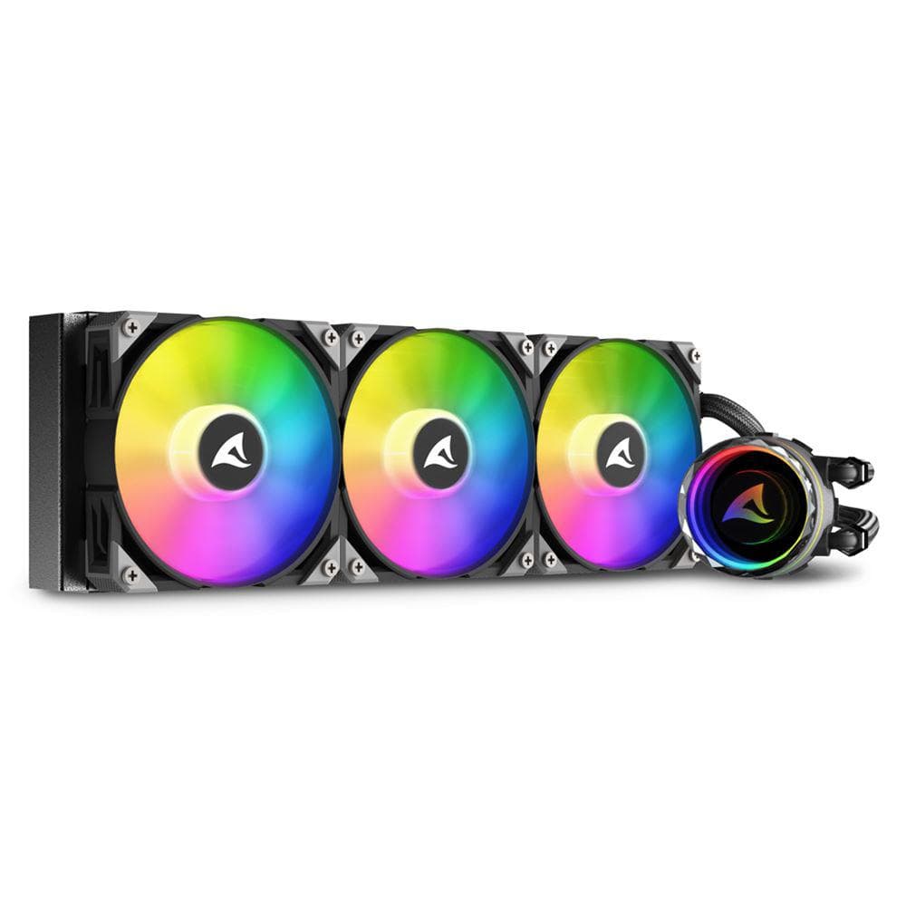 Cooler Procesor Sharkoon S90 RGB AIO, Lichid, 12 cm, 3 ventilatoare, aRGB